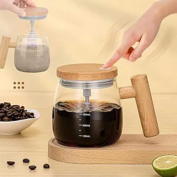 New Rechargeable Self-Stirring Coffee Mug, 400ml Electric Mixing Cup with Automatic Stirring Function, Portable & Spill-Proof Travel Mug for Coffee, Tea, Hot Chocolate & Beverages, USB Charging, Easy to Clean & Durable Design